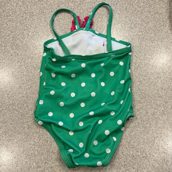 Gymboree Green & White Polka Dot Swimsuit Bathing Suit Girls - Picture 3 of 4